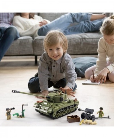 WWII-Medium Tank M26E1/Super Pershing Building Blocks Toy 2 in 1 Educational Learning Construction Toys Set for Kids Boys Gri...