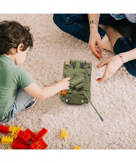 WWII-Medium Tank M26E1/Super Pershing Building Blocks Toy 2 in 1 Educational Learning Construction Toys Set for Kids Boys Gri...