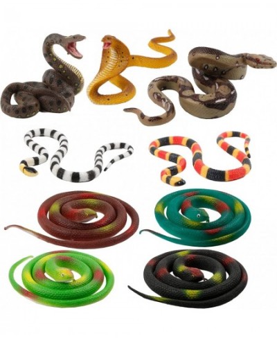 9 Pieces Realistic Fake Snakes Rubber Snakes Toys for Pranks Halloween Decoration Garden Props to Keep Birds Away $33.60 - Ga...