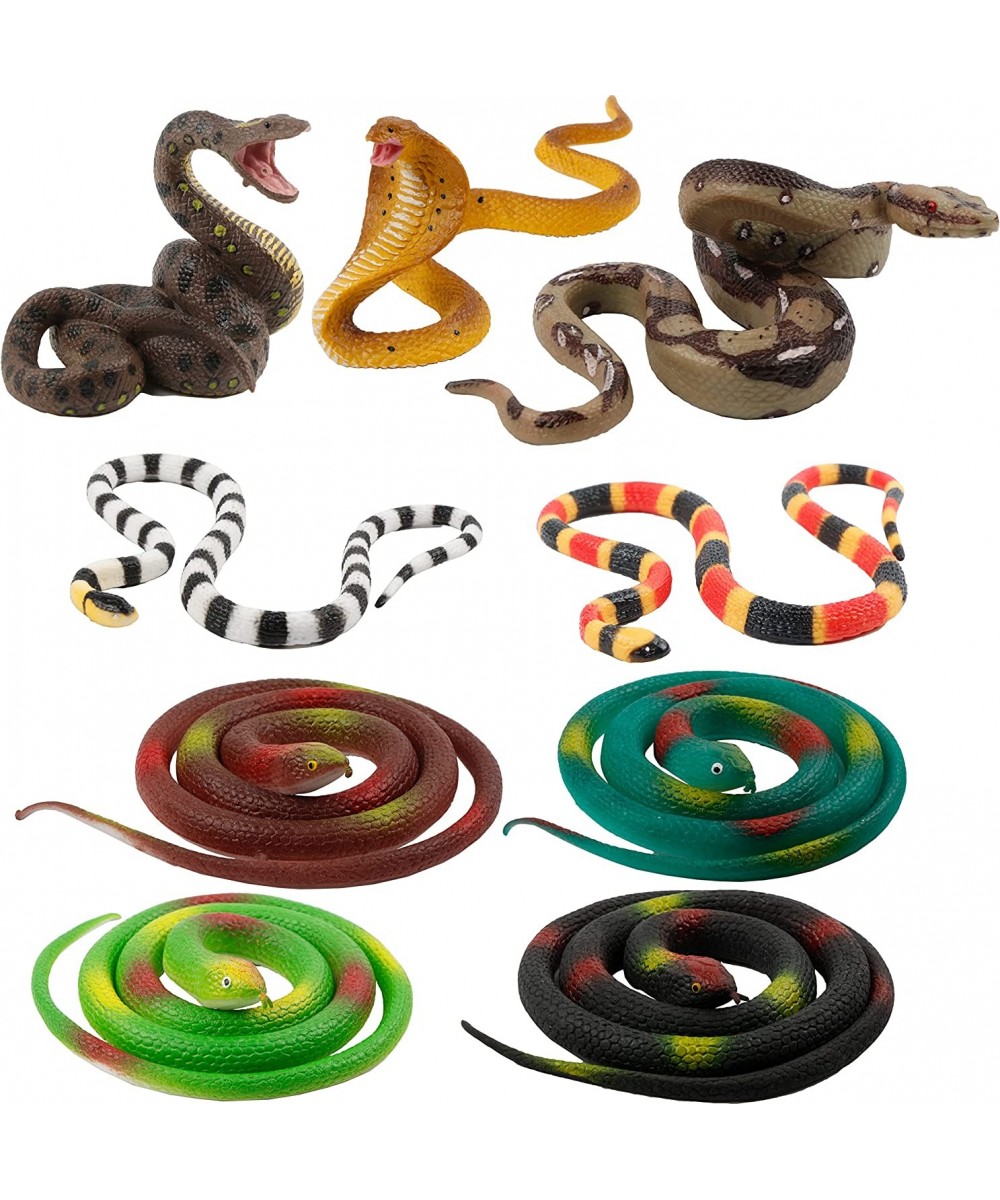 9 Pieces Realistic Fake Snakes Rubber Snakes Toys for Pranks Halloween Decoration Garden Props to Keep Birds Away $33.60 - Ga...