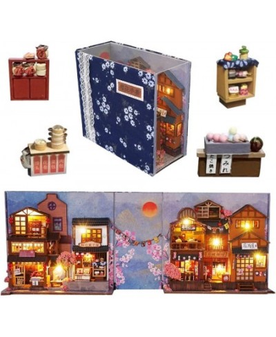 Japanesestyle Miniature Dollhouse Kit DIY Handmade Wooden Puzzle Toy Bookends Book Corner Model Building Kit with LED Lights ...