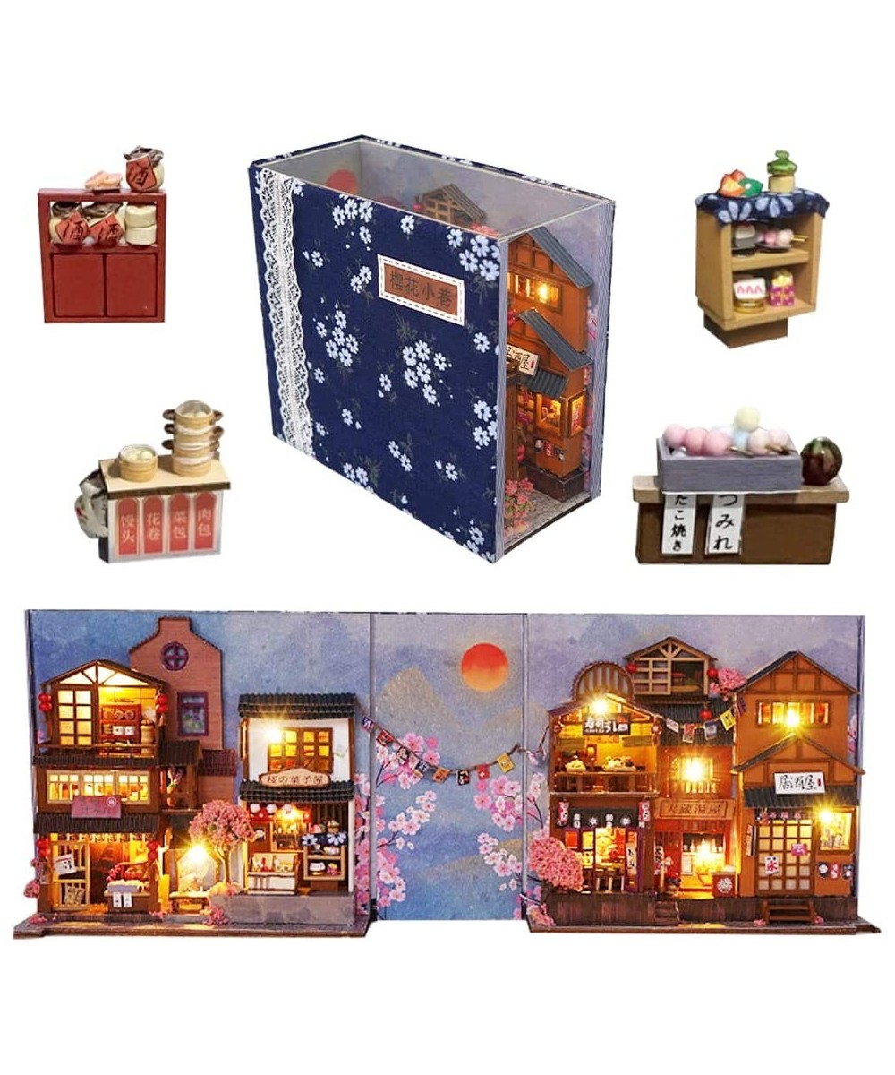 Japanesestyle Miniature Dollhouse Kit DIY Handmade Wooden Puzzle Toy Bookends Book Corner Model Building Kit with LED Lights ...