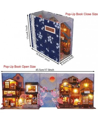 Japanesestyle Miniature Dollhouse Kit DIY Handmade Wooden Puzzle Toy Bookends Book Corner Model Building Kit with LED Lights ...