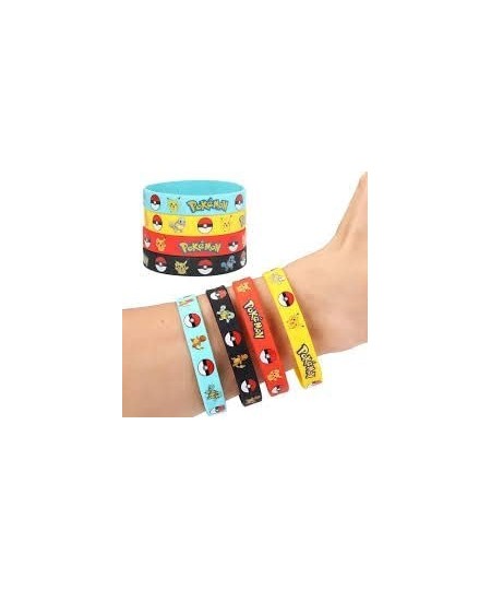 24 pc Anime Cartoon Silicone Bracelet Set - Great for Parties and Loot Bags - Anime Cartoon Themed Party Pikachu Charmander S...