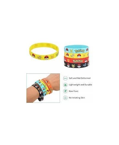 24 pc Anime Cartoon Silicone Bracelet Set - Great for Parties and Loot Bags - Anime Cartoon Themed Party Pikachu Charmander S...