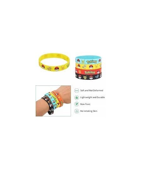 24 pc Anime Cartoon Silicone Bracelet Set - Great for Parties and Loot Bags - Anime Cartoon Themed Party Pikachu Charmander S...