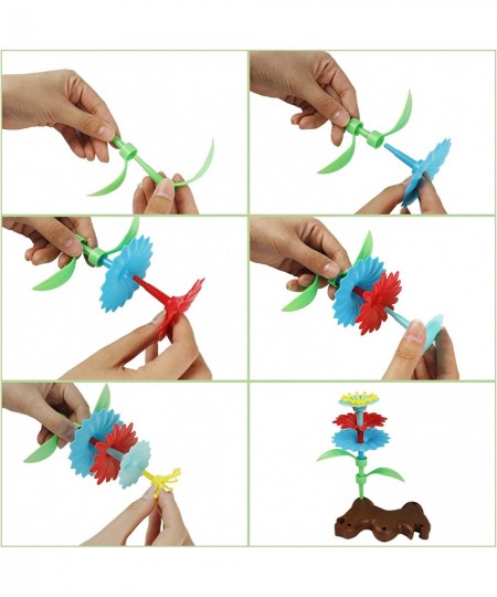 148 Pcs Flower Garden Building Toy Set for Kids Building Blocks Pretend Gardening Set Preschool Educational Activity Stem Flo...