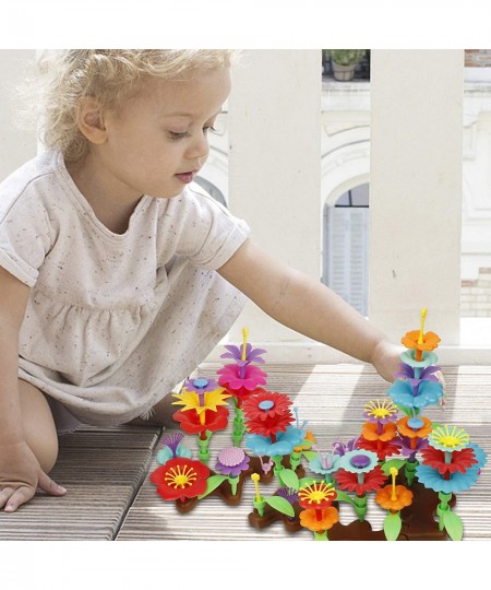 148 Pcs Flower Garden Building Toy Set for Kids Building Blocks Pretend Gardening Set Preschool Educational Activity Stem Flo...