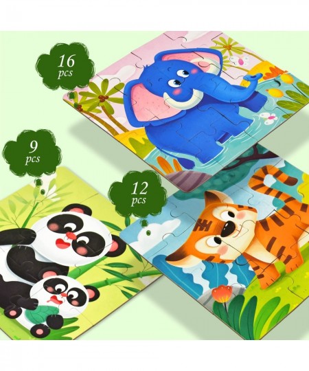 3 in 1 Magnetic Travel Puzzle for Kids Ages 3-5 Years Old Animal Beginner Puzzles Tri-Fold Book Portable Puzzles for Boys and...