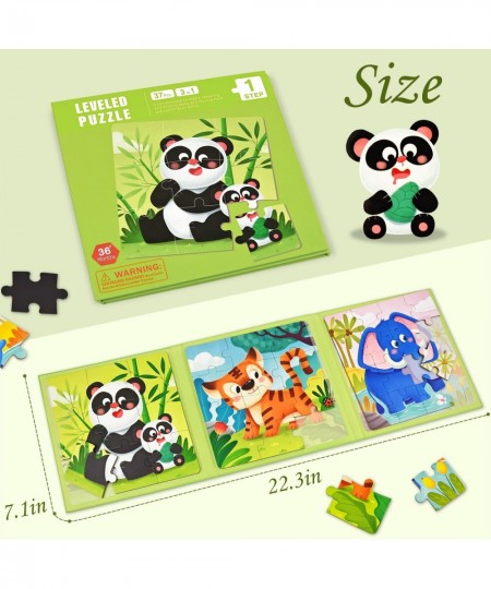 3 in 1 Magnetic Travel Puzzle for Kids Ages 3-5 Years Old Animal Beginner Puzzles Tri-Fold Book Portable Puzzles for Boys and...