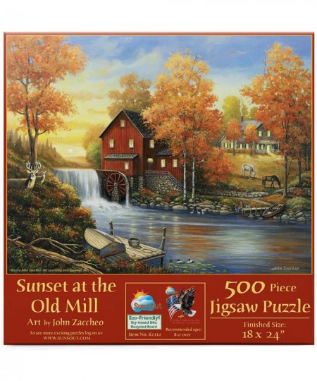 Sunset at The Old Mill 500 pc Jigsaw Puzzle $29.70 - Jigsaw Puzzles