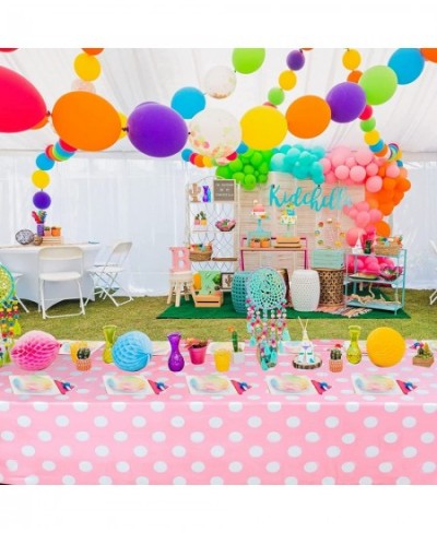 3 Pack Pink Polka Dot Party Tablecloth Plastic Pink Polka Dot Theme Party Table Covers for Pink Polka Dot Theme Birthday Part...