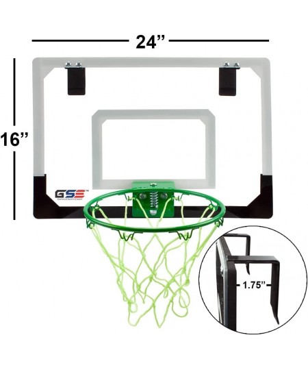 GSE Over-The-Door Pro Basketball Hoop with Basketball & Pump Basketball Hoop Set for Home & Office Indoor Basketball Game Set...