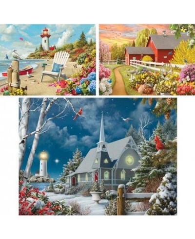 - Value Set of Three (3) 1000 Piece Jigsaw Puzzles for Adults - Each Puzzle Measures 20" X 27" - Awaken Guiding Lights and Da...