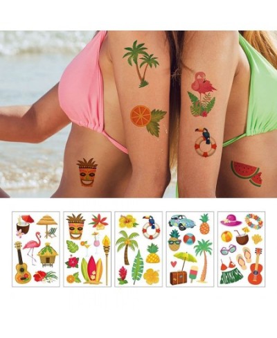 Hawaii Kids Temporary Tattoos 10sheets Fake Tattoos Beach Pool Birthday Party Supplies Gnome Decoration Stickers Art Craft Wa...