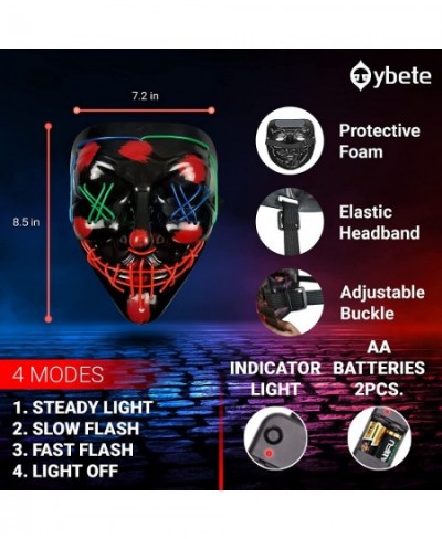 Halloween Glow Mask with 4 Light Modes LED Light Up Purge Mask for Festival Cosplay Fun Costume Party for Men/Women/Kids $27....