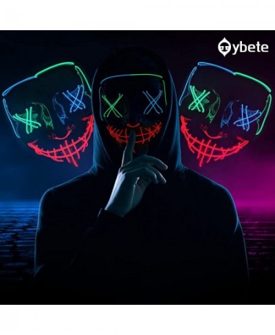 Halloween Glow Mask with 4 Light Modes LED Light Up Purge Mask for Festival Cosplay Fun Costume Party for Men/Women/Kids $27....