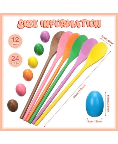 24 Set Egg and Spoon Race Game Birthday Party Family Reunion Field Day Carnival Outdoor Game Easter Halloween Egg Hunt Game f...