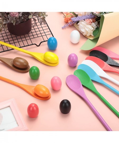 24 Set Egg and Spoon Race Game Birthday Party Family Reunion Field Day Carnival Outdoor Game Easter Halloween Egg Hunt Game f...