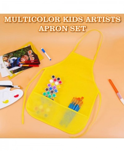 12Pcs Kids Painting Aprons 6 Color Kids Aprons for Painting Children Painting Aprons Art Smocks with 2 Roomy pockets Children...