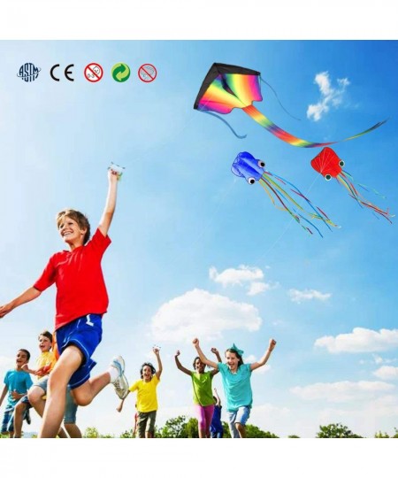 Rainbow Kite Mollusc Octopus Kite 2Pack Easy to Fly Kites for Kids Ages 4-8 and Kites for Adults Kite with 2Handle 300ft Kite...