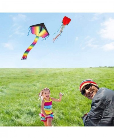 Rainbow Kite Mollusc Octopus Kite 2Pack Easy to Fly Kites for Kids Ages 4-8 and Kites for Adults Kite with 2Handle 300ft Kite...