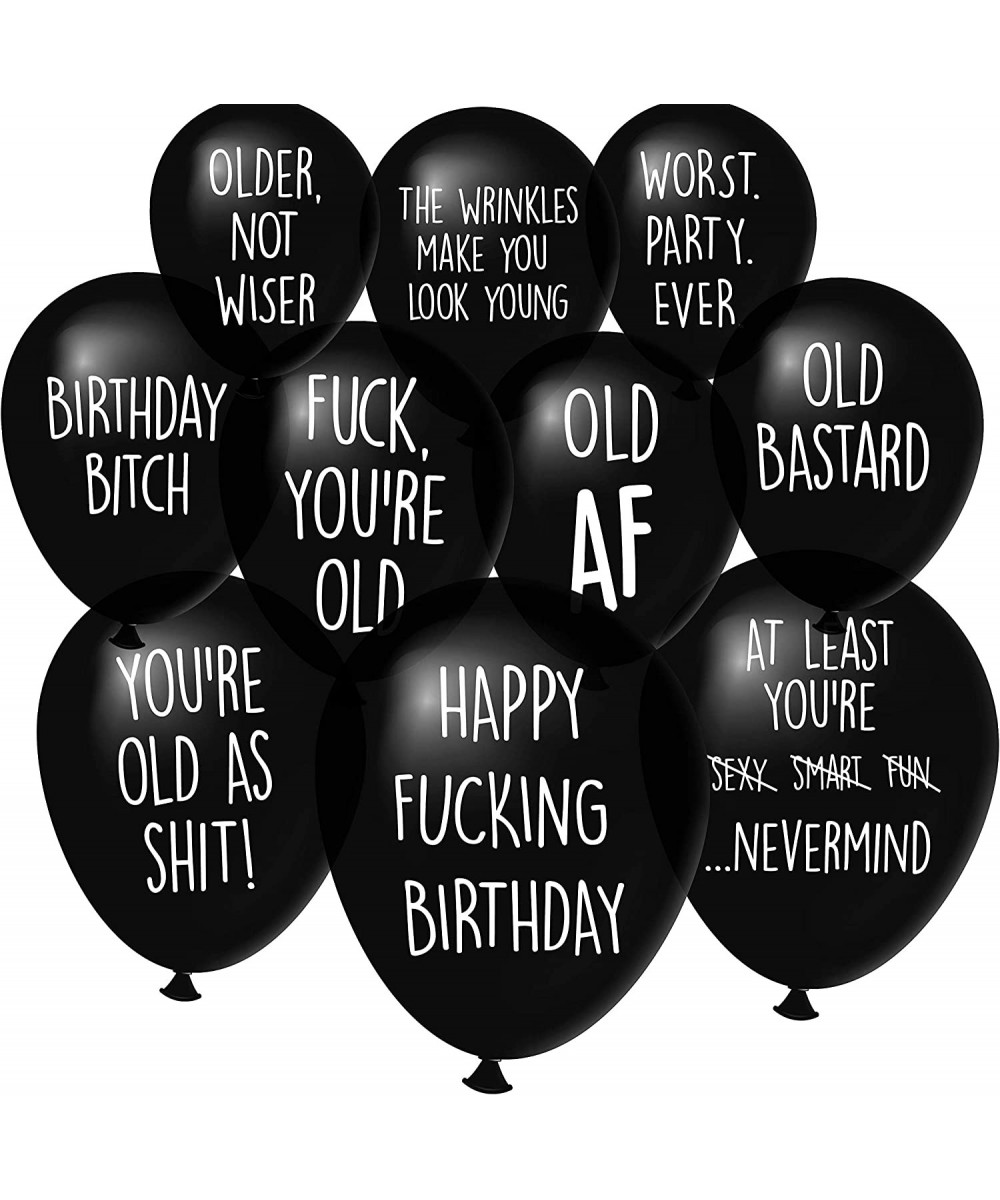 32 Piece Funny Abusive Old Age Birthday Party Balloons - 12"/32 Pack with 10 Different Rude and Offensive Phrases - 12 Inch L...