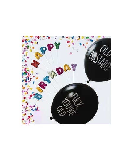 32 Piece Funny Abusive Old Age Birthday Party Balloons - 12"/32 Pack with 10 Different Rude and Offensive Phrases - 12 Inch L...