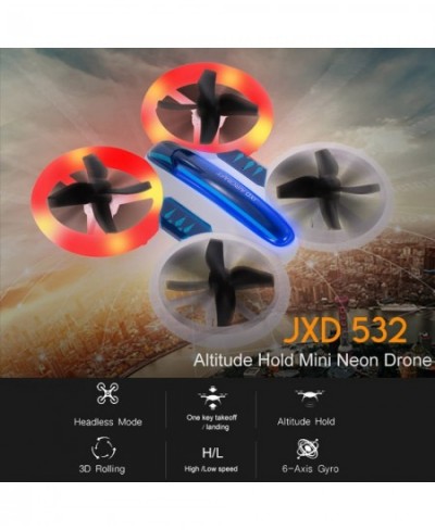 Mini Drone Helicopter UFO Drones for Kids Lighting RC Quadcopter 2.4G 4CH 6 Axis with Fantastic LED Lights Extra Battery Bonu...