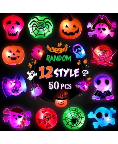 Halloween Rings for Kids 50 Pcs Halloween LED Flash Light up Rings Halloween toys in bulk Halloween treats for kids Bulk Hall...