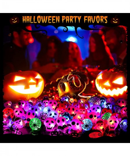 Halloween Rings for Kids 50 Pcs Halloween LED Flash Light up Rings Halloween toys in bulk Halloween treats for kids Bulk Hall...