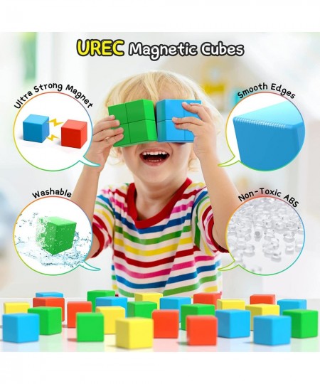 Magnetic Blocks 1.43 inch Large Magnetic Building Blocks for Toddlers Toys Age 2-4 Montessori Toys Magnetic Cubes for Kids Pr...