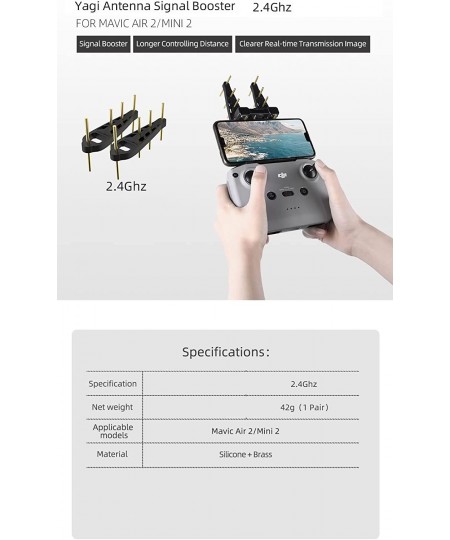 Antenna Signal Range Booster Compatible with DJI Mavic 3 / Mavic Air 2S / Mavic Air 2 / DJI Mini 2 / Mini 3 Pro Remote Contro...