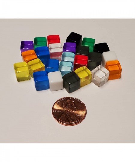 25x Very Small 8mm Counting Markers Multicolor Cubes Blank Dice for Tabletop Gaming and Education $23.69 - Game Accessories