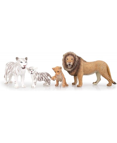 8PCS 2-5" Plastic Jungle Animals Figure Playset Includes Baby Animals Realistic Lion Tiger Cheetah Black Panther Figurines wi...