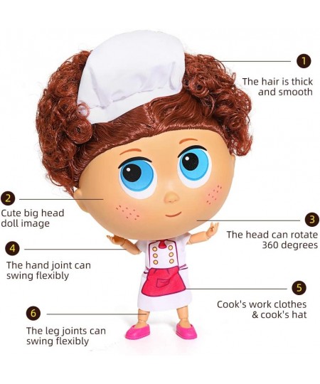 Doll with Big Head Small Body and Chef Playset with Kitchen Set Gift for 3 to 7 Year Olds​​​ (Chef Set) $49.26 - Doll Playsets