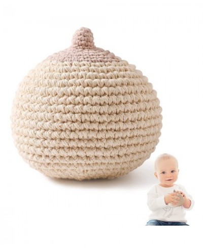 Crochet Baby Rattle Soothing Toy for Baby 0-12 Months Simulation Nipple Plush Handmade Shaker Rattle for Infant (Beige) $27.8...