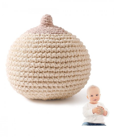 Crochet Baby Rattle Soothing Toy for Baby 0-12 Months Simulation Nipple Plush Handmade Shaker Rattle for Infant (Beige) $27.8...