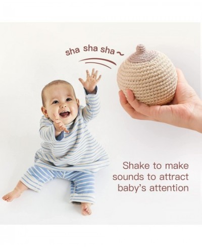 Crochet Baby Rattle Soothing Toy for Baby 0-12 Months Simulation Nipple Plush Handmade Shaker Rattle for Infant (Beige) $27.8...