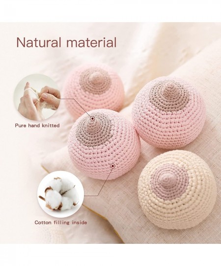 Crochet Baby Rattle Soothing Toy for Baby 0-12 Months Simulation Nipple Plush Handmade Shaker Rattle for Infant (Beige) $27.8...