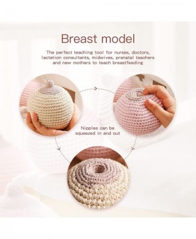 Crochet Baby Rattle Soothing Toy for Baby 0-12 Months Simulation Nipple Plush Handmade Shaker Rattle for Infant (Beige) $27.8...