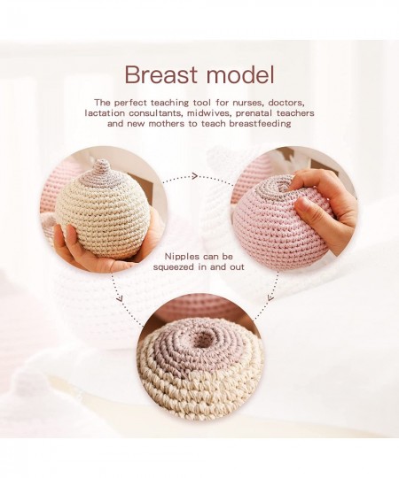 Crochet Baby Rattle Soothing Toy for Baby 0-12 Months Simulation Nipple Plush Handmade Shaker Rattle for Infant (Beige) $27.8...