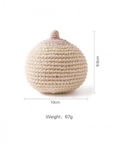 Crochet Baby Rattle Soothing Toy for Baby 0-12 Months Simulation Nipple Plush Handmade Shaker Rattle for Infant (Beige) $27.8...