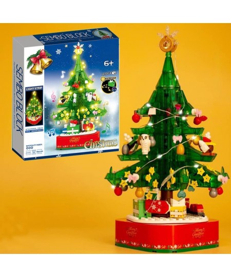 Christmas Tree Building Toy Sets DIY Building Blocks Music Box Christmas Holiday Construction Toy Gift for Boys Girls (486PCS...