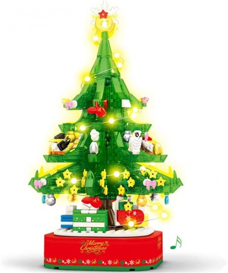 Christmas Tree Building Toy Sets DIY Building Blocks Music Box Christmas Holiday Construction Toy Gift for Boys Girls (486PCS...