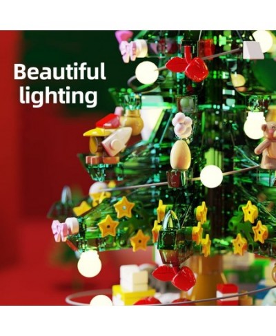 Christmas Tree Building Toy Sets DIY Building Blocks Music Box Christmas Holiday Construction Toy Gift for Boys Girls (486PCS...