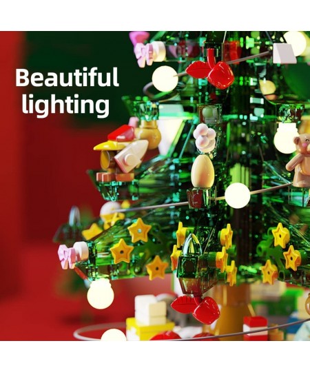 Christmas Tree Building Toy Sets DIY Building Blocks Music Box Christmas Holiday Construction Toy Gift for Boys Girls (486PCS...