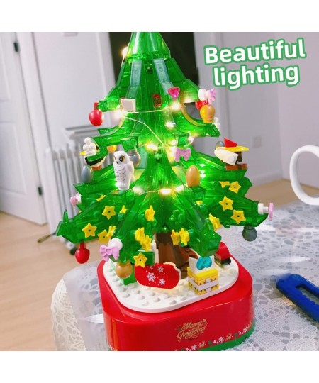 Christmas Tree Building Toy Sets DIY Building Blocks Music Box Christmas Holiday Construction Toy Gift for Boys Girls (486PCS...