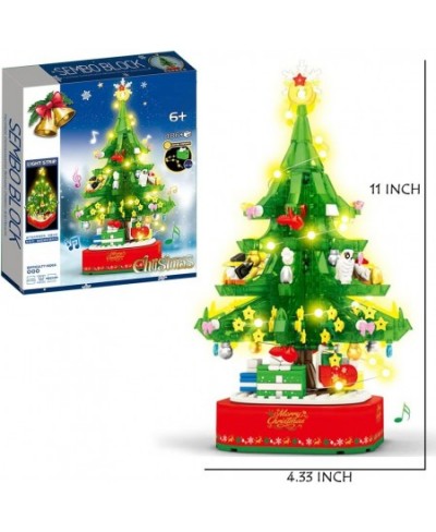 Christmas Tree Building Toy Sets DIY Building Blocks Music Box Christmas Holiday Construction Toy Gift for Boys Girls (486PCS...