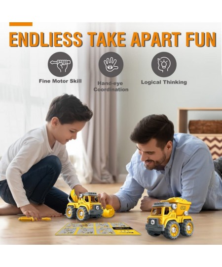 STEM Robot Toys for 5+ Year Old Boys 5 IN 1 Take Apart Construction Vehicles Transform Construction Robot Toys for Kids 3-5 E...